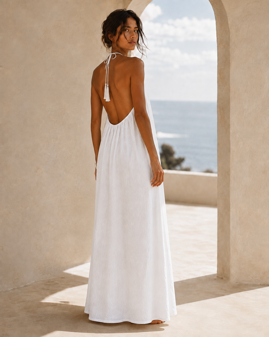 Timeless White Linen Dress