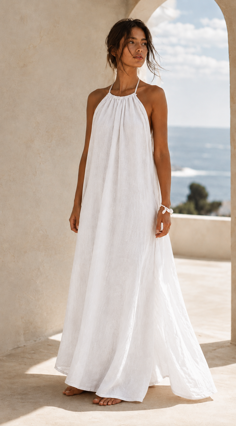 Timeless White Linen Dress